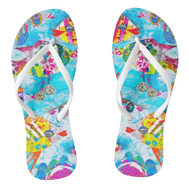 "Rollin' Down the River" Fishy Flops Flip Flops (Footbed)