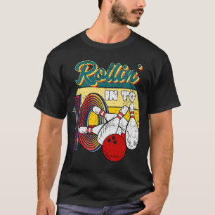 Rollin into 10 Bowling Birthday Party 10th Birthda T-Shirt