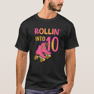 Rollin' Into 10 Roller Girl 10th Birthday Party Sk T-Shirt