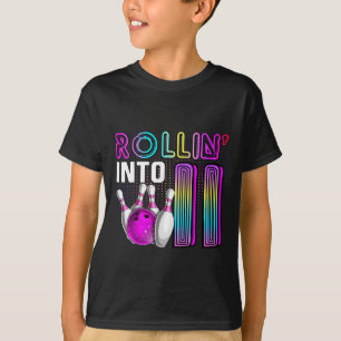 Rollin Into 11 Bowling Birthday Party 11th Birthda T-Shirt