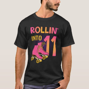 Rollin' Into 11 Roller Girl 11th Birthday Party Sk T-Shirt
