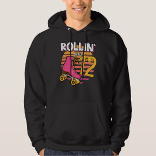 Rollin' Into 12 Roller Girl 12th Birthday Party Sk Hoodie