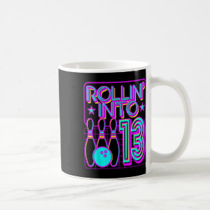Rollin Into 13 Bowling Bowler 13th Birthday Party  Coffee Mug