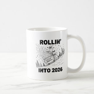 Rollin’ Into 2026 Dumpster Fire New Year Party Fun Coffee Mug