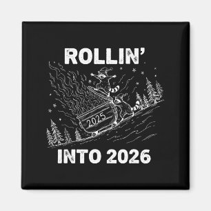 Rollin’ Into 2026 Dumpster Fire New Year Party Fun Magnet