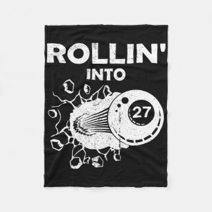 Rollin Into 27 Billiards 27th Birthday Flaming Bil Fleece Blanket