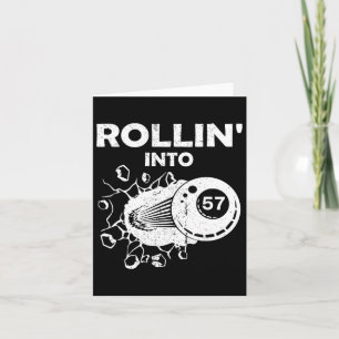 Rollin Into 57 Billiards 57th Birthday Flaming Bil Card