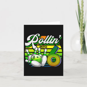 Rollin' Into 7 Bowling Birthday 7th Bowler Bday Pa Card