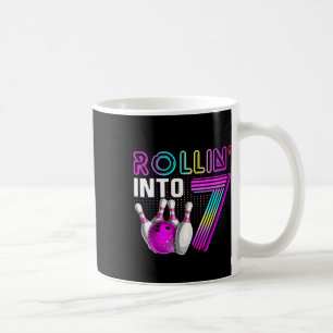 Rollin Into 7 Bowling Birthday Party 7th Birthday Coffee Mug