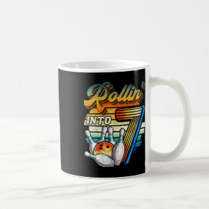 Rollin Into 7 Bowling Birthday Party 7th Birthday Coffee Mug