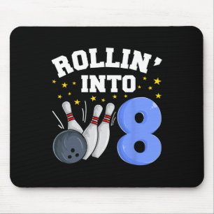 Rollin’ Into 8 Birthday Boy Bowling 8th Birthday P Mouse Pad