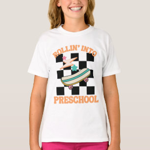 Rollin Into Preschool Kids Shirt 1st Day Of School