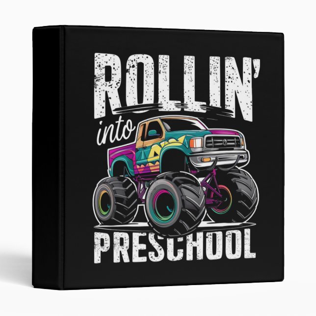 Rollin' Into Preschool Monster Truck Back to Schoo Binder (Front/Spine)