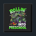 Rollin' Into Preschool Monster Truck Back To Schoo Magnet<br><div class="desc">Rollin' Into Preschool Monster Truck Back To School Boys</div>