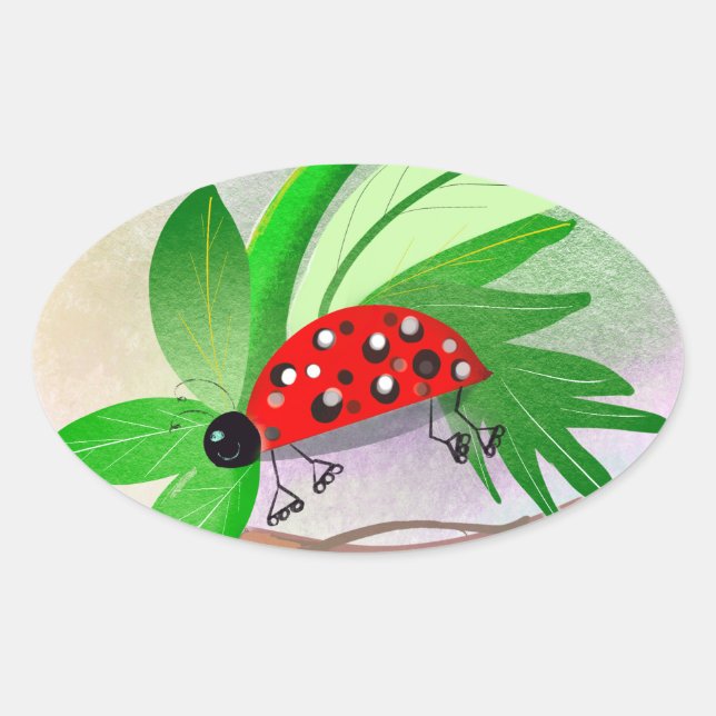 Rollin ladybag oval sticker (Front)