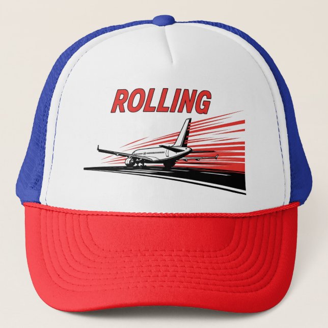 Rolling Airplane Aviation Trucker Hat (Front)