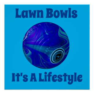 Rolling Blue: The Classic Lawn Bowl Poster