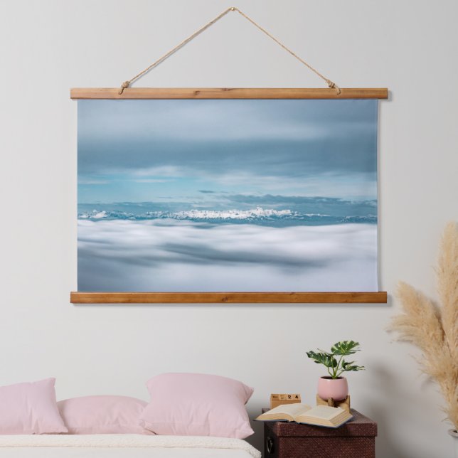 Rolling clouds majestic mountain Triglav Hanging Tapestry (Bedroom)