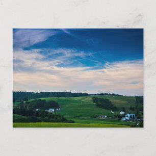 Rolling Country with Farms in Summer, Ohio Postcard