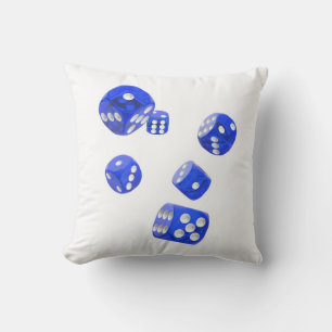 rolling dice throw pillow