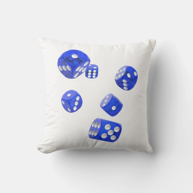 rolling dice throw pillow (Front)