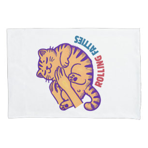 Rolling Fatties Cat Funny Cute Cat Lover Kitten Pillowcase
