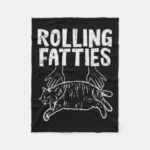 Rolling Fatties Cat Funny Fat Kitten Men Women Kid Fleece Blanket