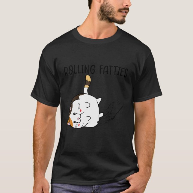 Rolling Fatties Cat  Kitten T-Shirt (Front)