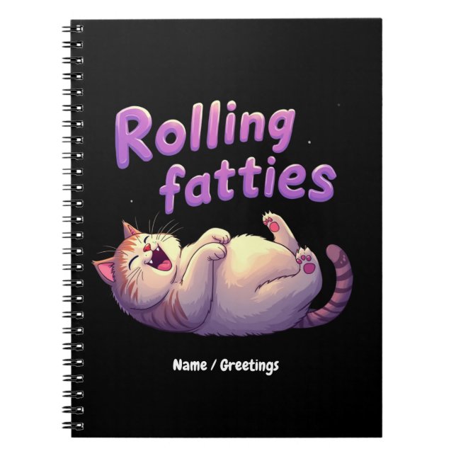 Rolling Fatties Cat Meme Funny & Cute Chonk Cats Notebook (Front)