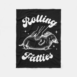 Rolling Fatties Dog Dachshund Weed Wiener Dog Love Fleece Blanket