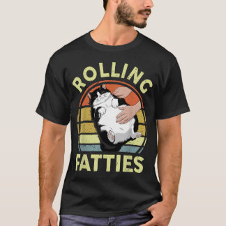 Rolling Fatties Funny Tuxedo Cat Breed Mom Dad T-Shirt