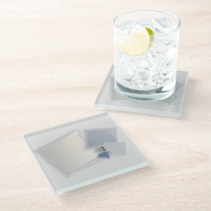 Rolling Fibonacci squares Glass Coaster