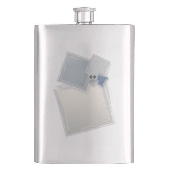 Rolling Fibonacci squares Hip Flask (Front)