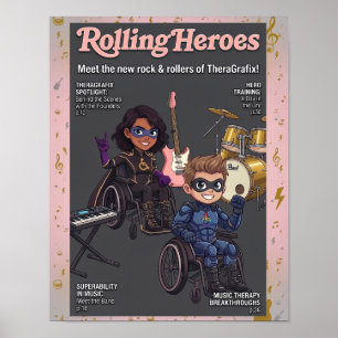 Rolling Heroes Wheelchair Superhero Poster