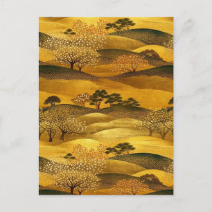 Rolling Hills Landscape Chiyogami Postcard