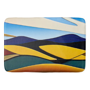 Rolling Hills of California Minimalist Landscape Bath Mat