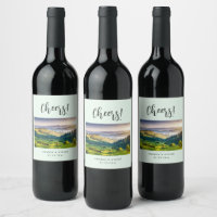 Rolling Hills Scenic Nature Photo Cheers! Wedding