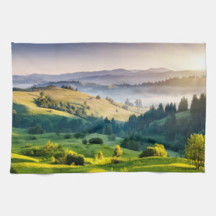 Rolling Hills Scenic Nature Photo Kitchen Towel