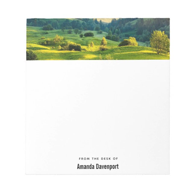 Rolling Hills Scenic Nature Photo Notepad (Front)