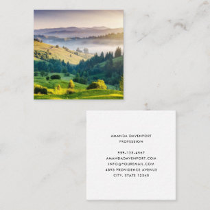 Rolling Hills Scenic Nature Photo Square Business Card