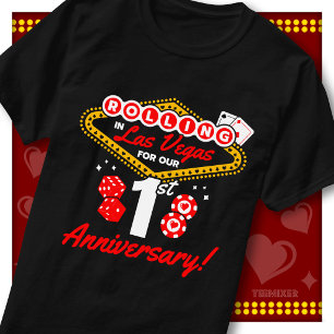 Rolling In Las Vegas 1st Anniversary Couples Trip T-Shirt