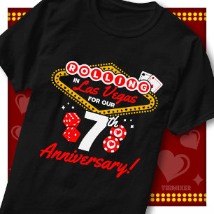 Rolling In Las Vegas 7th Anniversary Couples Trip T-Shirt