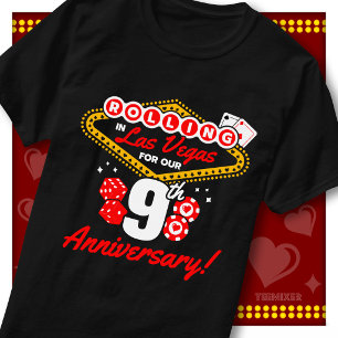 Rolling In Las Vegas 9th Anniversary Couples Trip T-Shirt