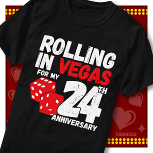 Rolling In Vegas 24th Anniversary Funny Couple T-Shirt