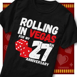 Rolling In Vegas 27th Anniversary Funny Couple T-Shirt