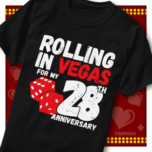 Rolling In Vegas 28th Anniversary Funny Couple T-Shirt