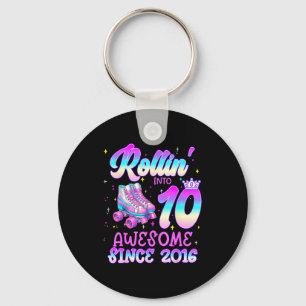 Rolling into 10 year old 10th birthday girl roller keychain