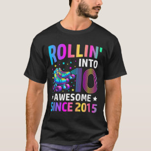Rolling Into 10 Years Old Skates 10th Birthday Gif T-Shirt