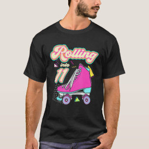 Rolling Into 11 Year Old Roller Skate 11th Birthda T-Shirt