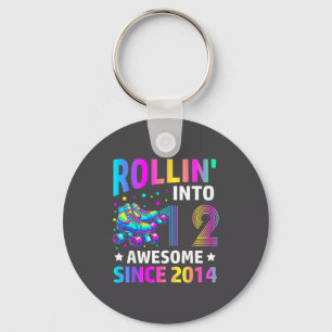 Rolling Into 12 Years Old Skates 12th Birthday Gir Keychain